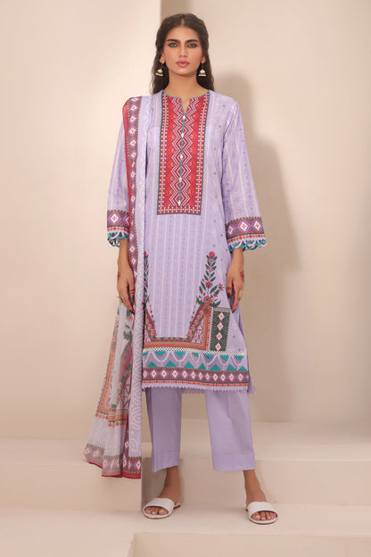 Zellbury | Unstitched 3 Piece Lawn | Shirt Shalwar Dupatta - 1213 - Libasekhas