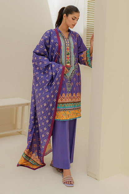Zellbury | Unstitched 3 Piece Lawn | Shirt Shalwar Dupatta - 1215 - Libasekhas