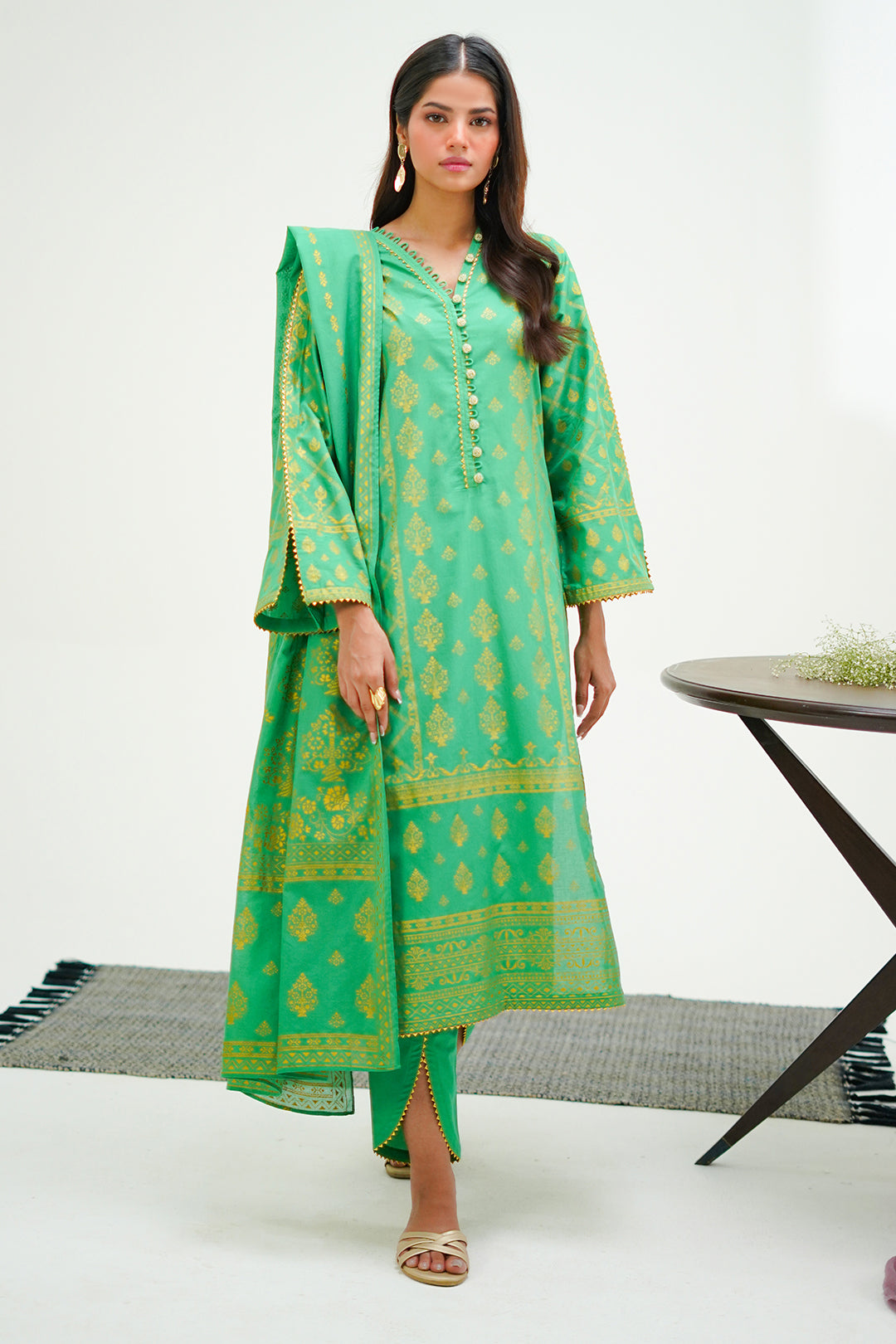 Zellbury | Unstitched 3 Piece Lawn | Shirt Shalwar Dupatta - 1237 - Libasekhas