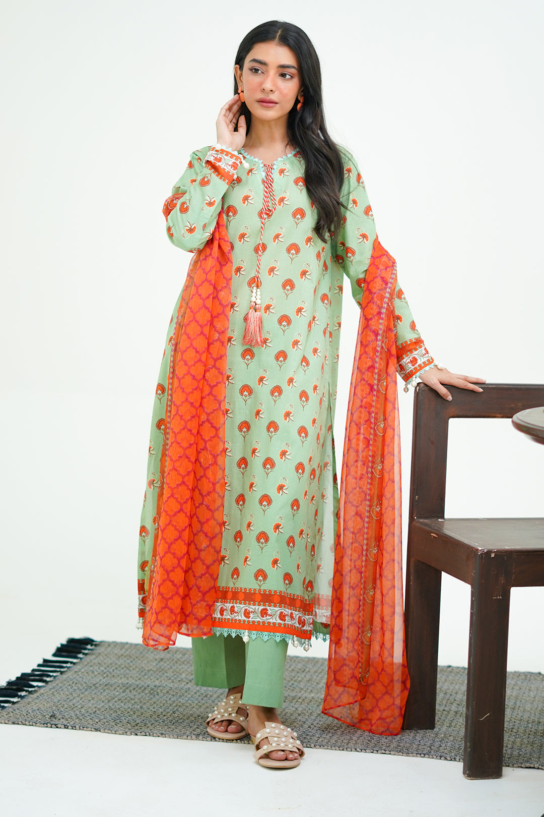 Zellbury | Unstitched 3 Piece Lawn | Shirt Shalwar Dupatta - 1325 - Libasekhas