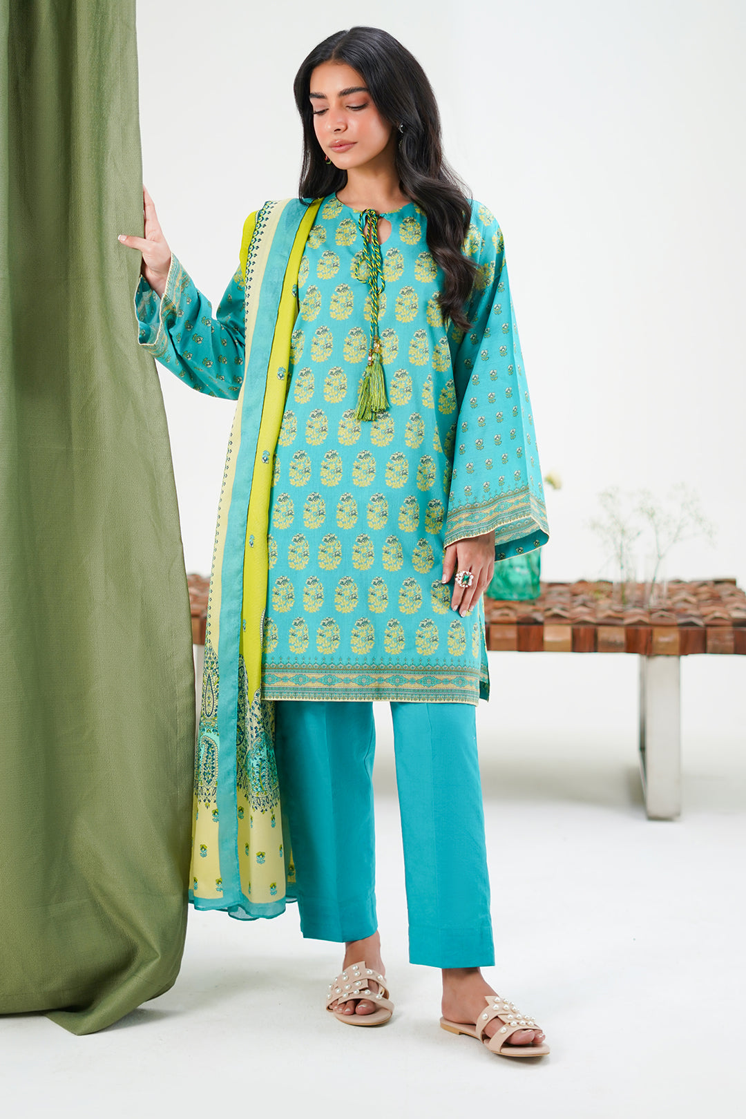 Zellbury | Unstitched 3 Piece Lawn | Shirt Shalwar Dupatta - 1328 - Libasekhas