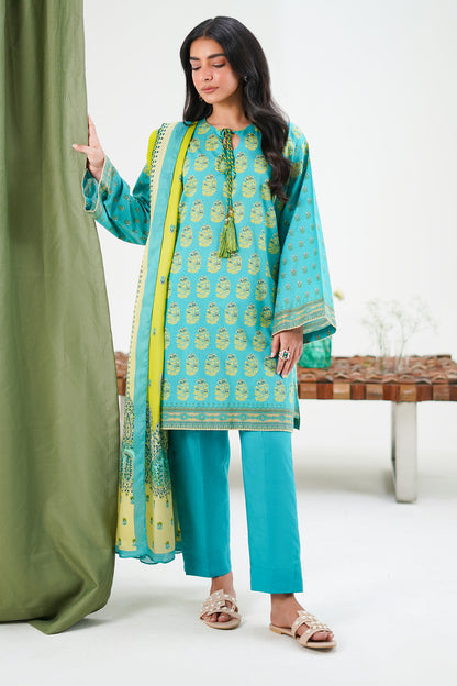 Zellbury | Unstitched 3 Piece Lawn | Shirt Shalwar Dupatta - 1328 - Libasekhas