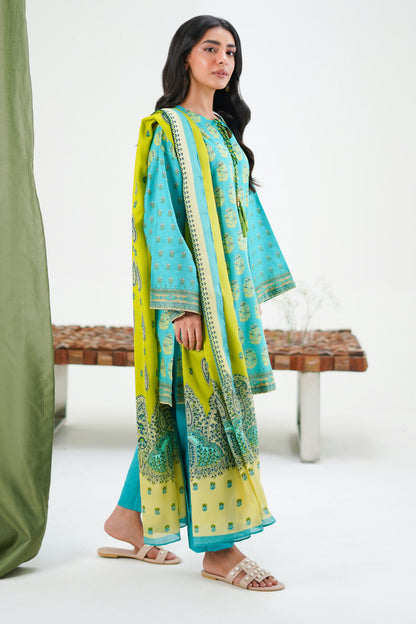 Zellbury | Unstitched 3 Piece Lawn | Shirt Shalwar Dupatta - 1328 - Libasekhas