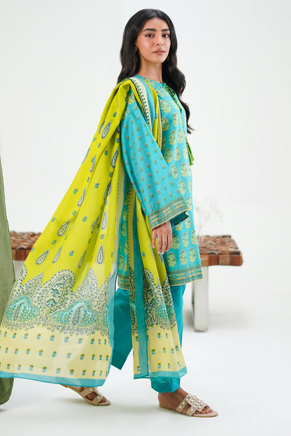 Zellbury | Unstitched 3 Piece Lawn | Shirt Shalwar Dupatta - 1328 - Libasekhas