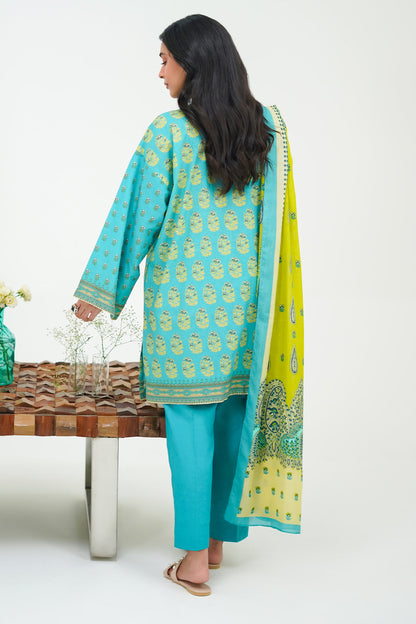 Zellbury | Unstitched 3 Piece Lawn | Shirt Shalwar Dupatta - 1328 - Libasekhas