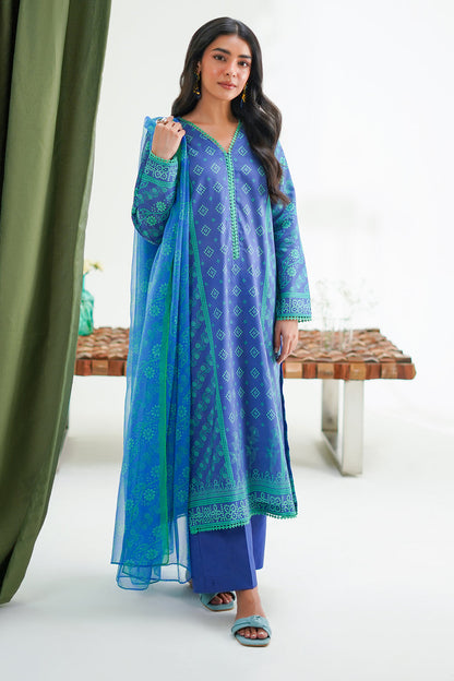 Zellbury | Unstitched 3 Piece Lawn | Shirt Shalwar Dupatta - 1417 - Libasekhas