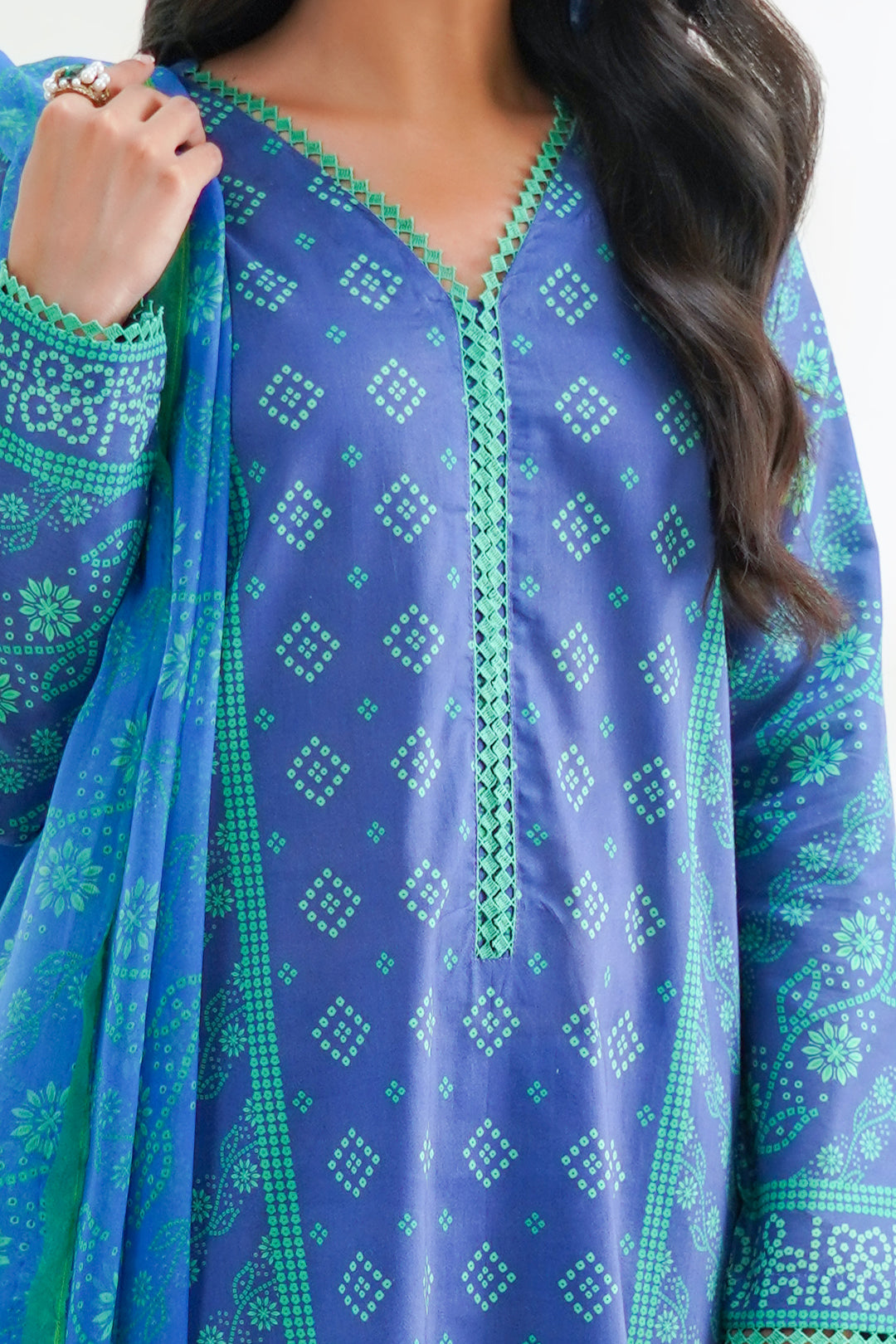 Zellbury | Unstitched 3 Piece Lawn | Shirt Shalwar Dupatta - 1417 - Libasekhas