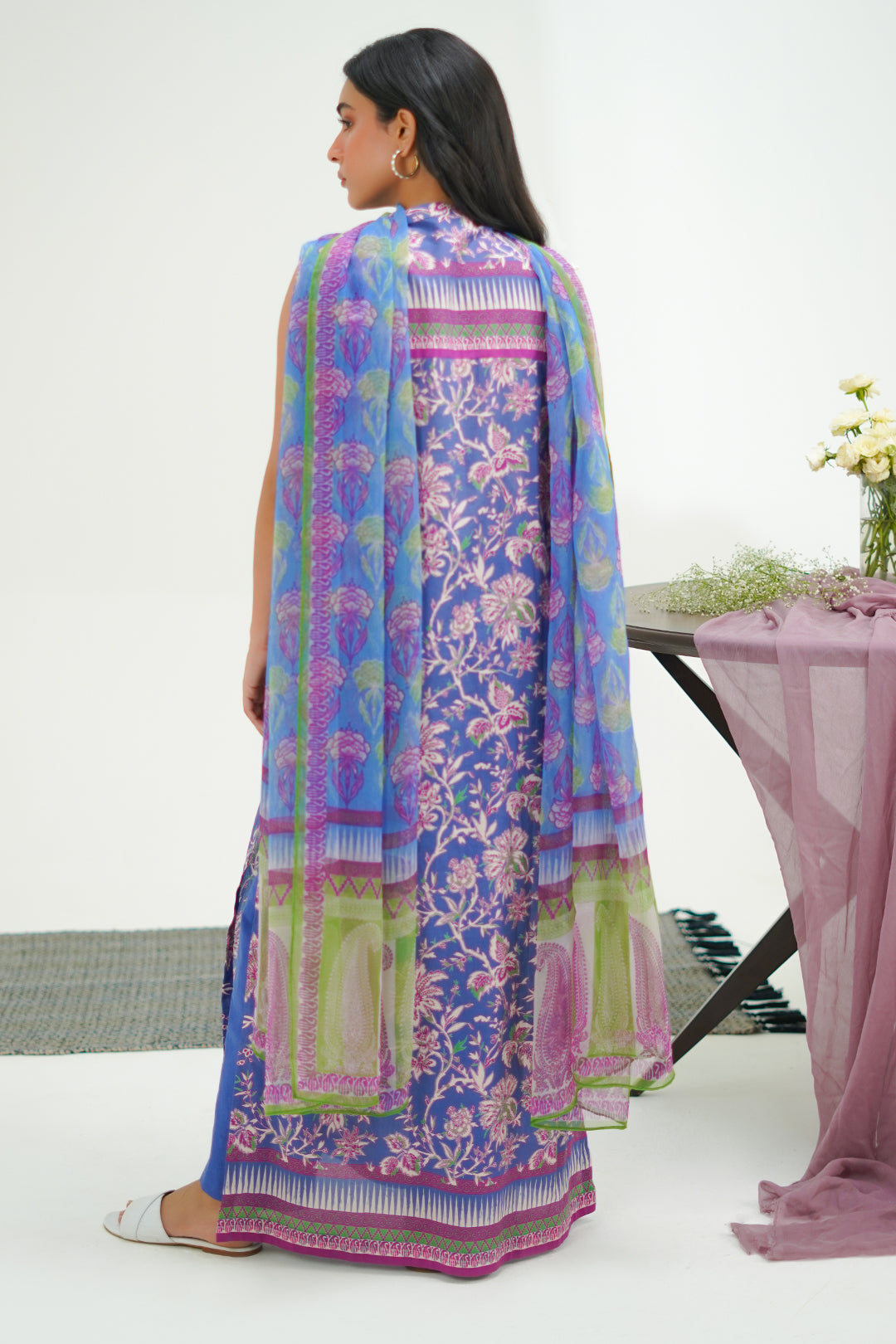 Zellbury | Unstitched 3 Piece Lawn | Shirt Shalwar Dupatta - 1501 - Libasekhas
