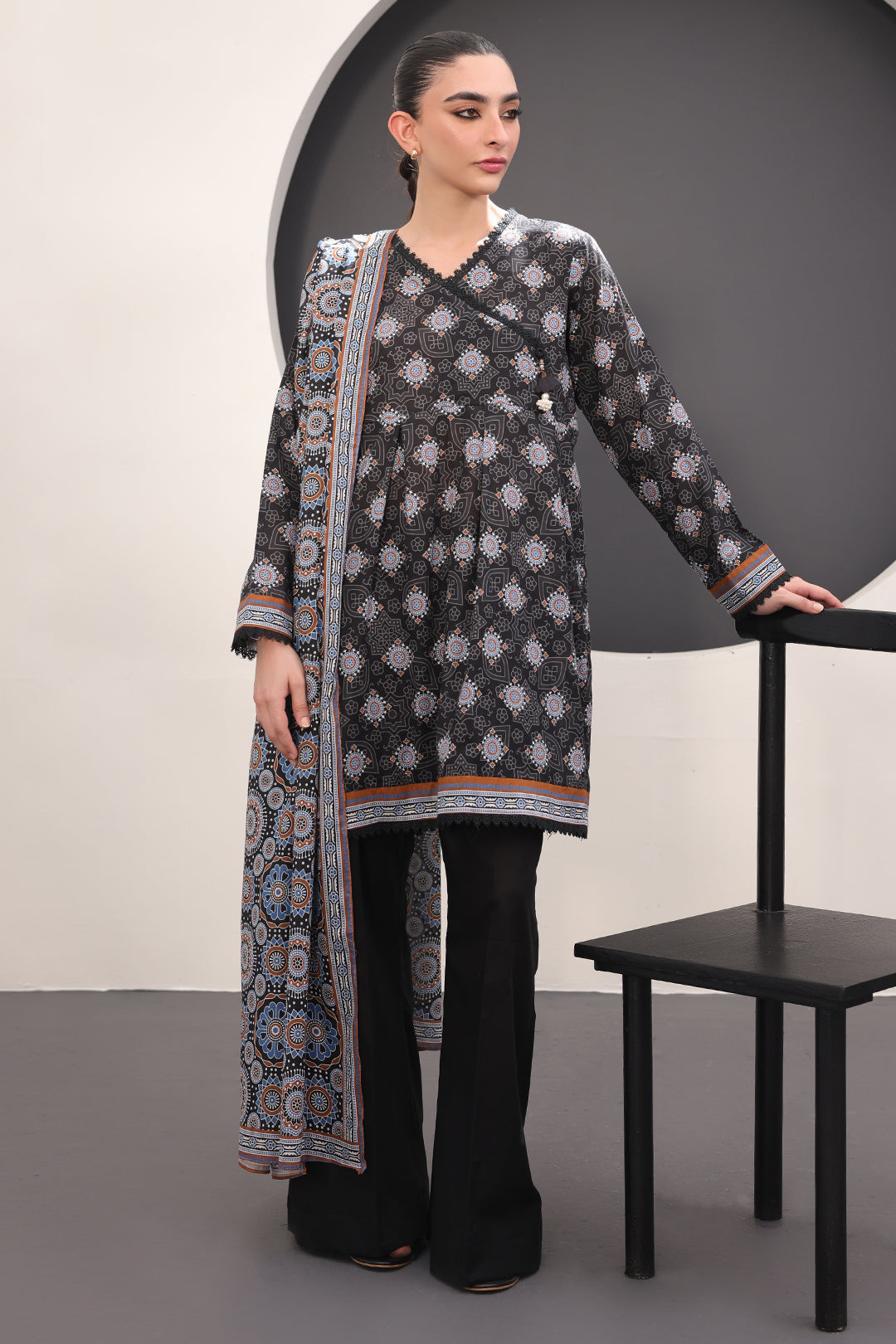 Zellbury | Unstitched 3 Piece Lawn | Shirt Shalwar Dupatta - 1508 - Libasekhas