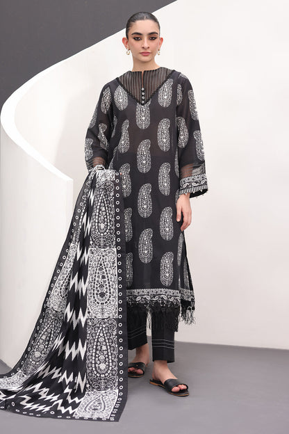 Zellbury | Unstitched 3 Piece Lawn | Shirt Shalwar Dupatta - 1525 - Libasekhas