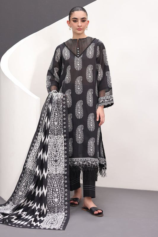 Zellbury | Unstitched 3 Piece Lawn | Shirt Shalwar Dupatta - 1525 - Libasekhas