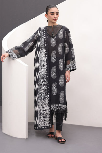 Zellbury | Unstitched 3 Piece Lawn | Shirt Shalwar Dupatta - 1525 - Libasekhas