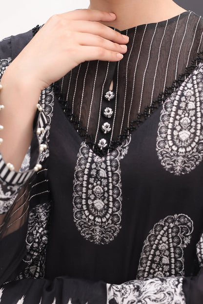 Zellbury | Unstitched 3 Piece Lawn | Shirt Shalwar Dupatta - 1525 - Libasekhas
