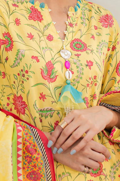 Zellbury | Unstitched 3 Piece Lawn | Shirt Shalwar Dupatta - 1675 - Libasekhas