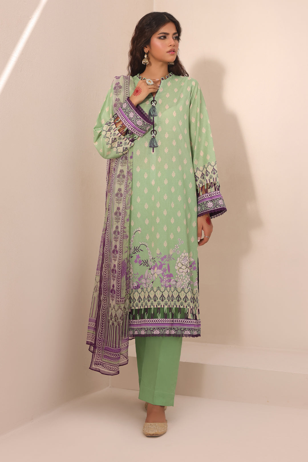 Zellbury | Unstitched 3 Piece Lawn | Shirt Shalwar Dupatta - 1696 - Libasekhas