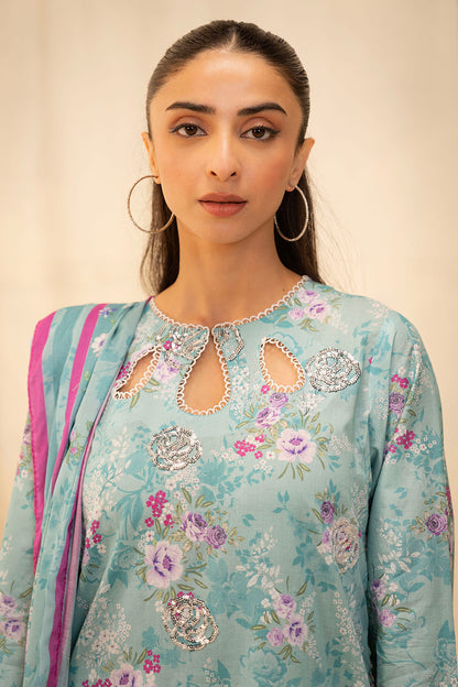 Zellbury | Unstitched 2 Piece Lawn | Embroidered Shirt Dupatta - 0021 - Libasekhas