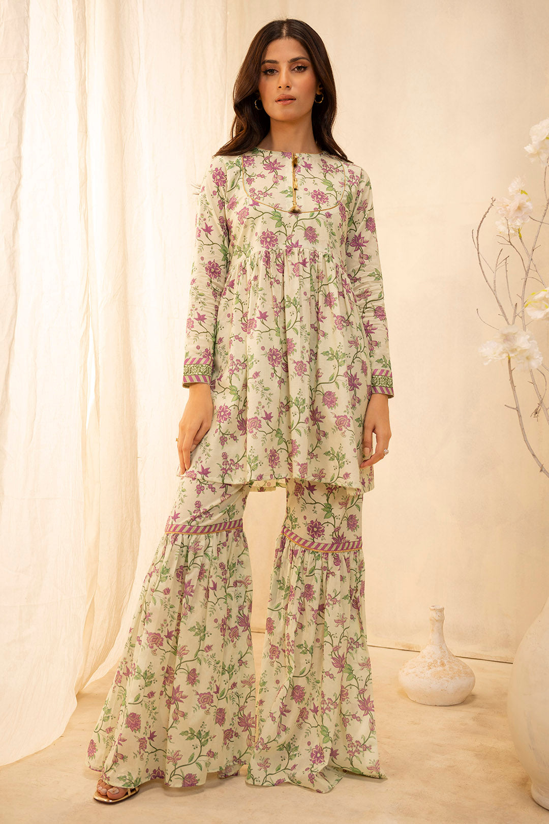 Zellbury | Unstitched 2 Piece Lawn | Shirt Shalwar - 0012 - Libasekhas