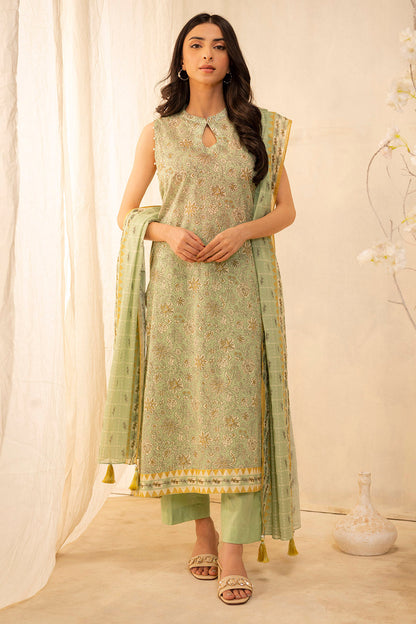 Zellbury | Unstitched 3 Piece Lawn | Shirt Shalwar Dupatta - 0027 - Libasekhas