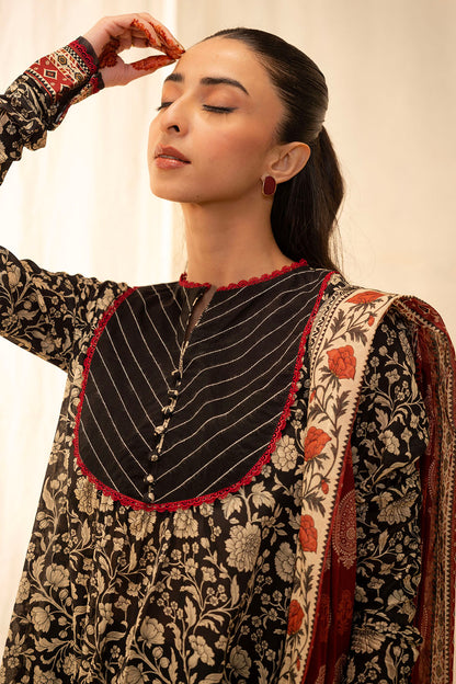 Zellbury | Unstitched 3 Piece Lawn | Shirt Shalwar Dupatta - 0030 - Libasekhas