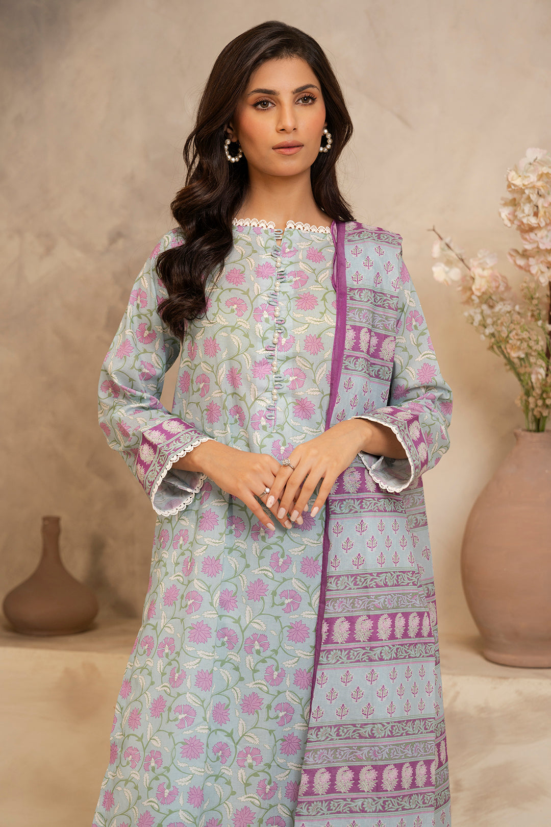 Zellbury | Unstitched 3 Piece Lawn | Shirt Shalwar Dupatta - 0031 - Libasekhas