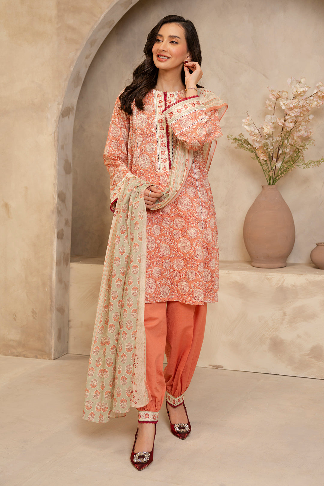 Zellbury | Unstitched 3 Piece Lawn | Shirt Shalwar Dupatta - 0032 - Libasekhas
