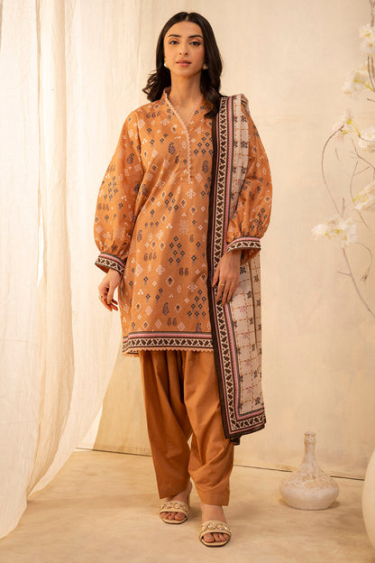 Zellbury | Unstitched 3 Piece Lawn | Shirt Shalwar Dupatta - 0047 - Libasekhas
