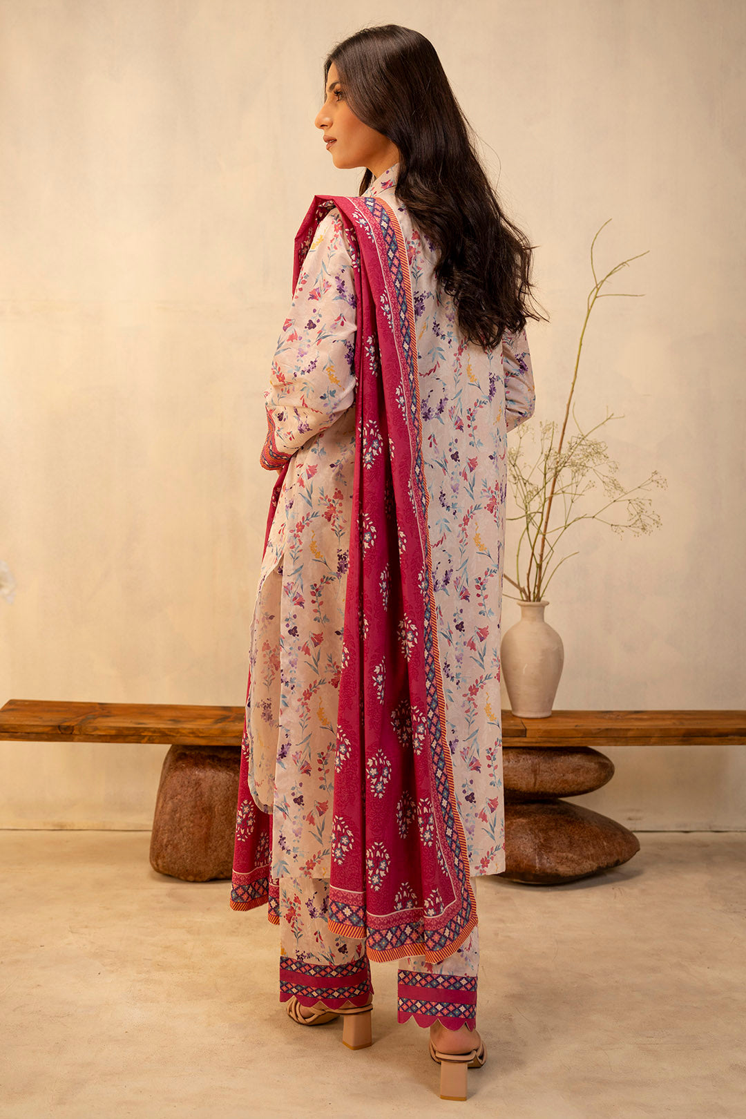 Zellbury | Unstitched 3 Piece Lawn | Shirt Shalwar Dupatta - 0054 - Libasekhas