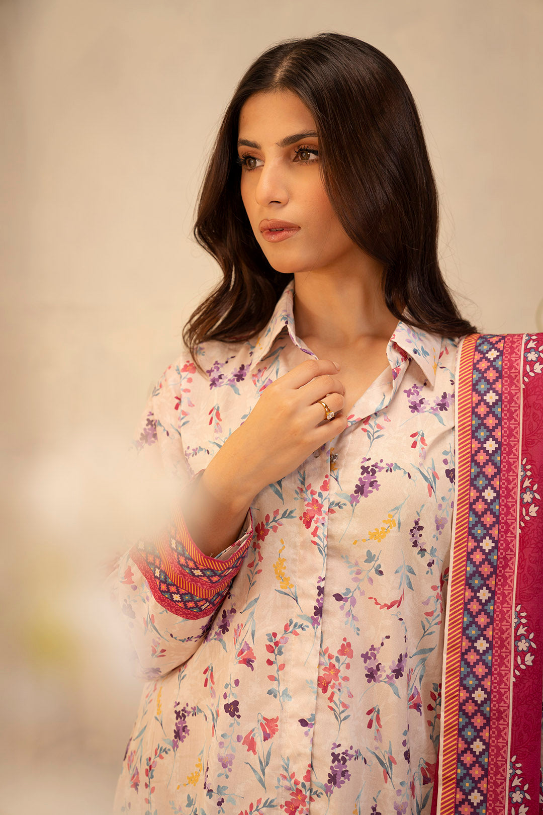 Zellbury | Unstitched 3 Piece Lawn | Shirt Shalwar Dupatta - 0054 - Libasekhas