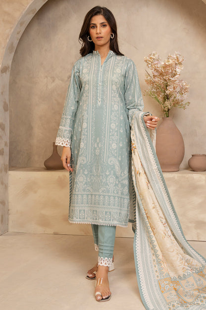 Zellbury | Unstitched 3 Piece Lawn | Shirt Shalwar Dupatta - 0058 - Libasekhas