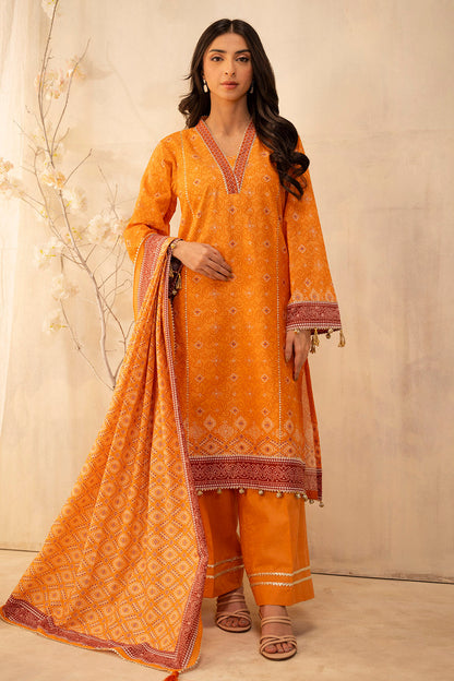 Zellbury | Unstitched 3 Piece Lawn | Shirt Shalwar Dupatta - 0115 - Libasekhas