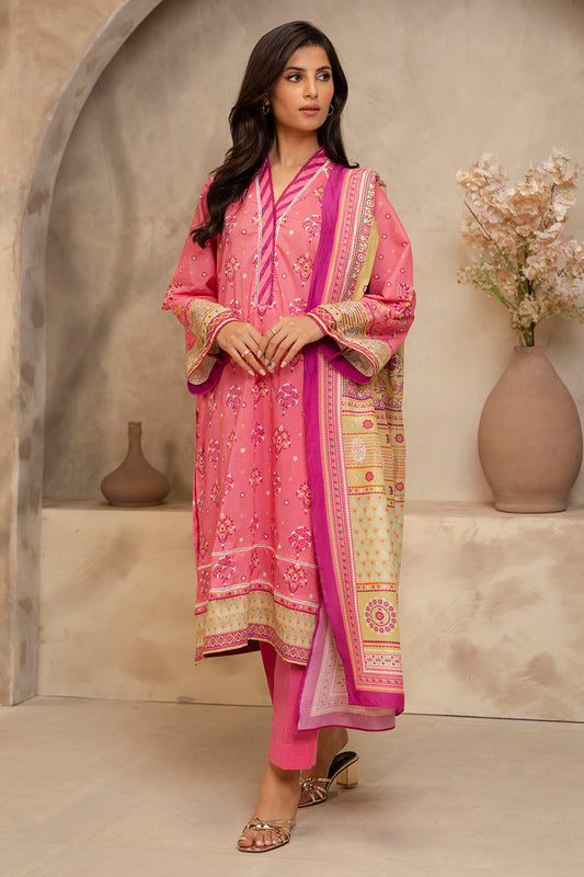 Zellbury | Unstitched 3 Piece Lawn | Shirt Shalwar Dupatta - 0122 - Libasekhas