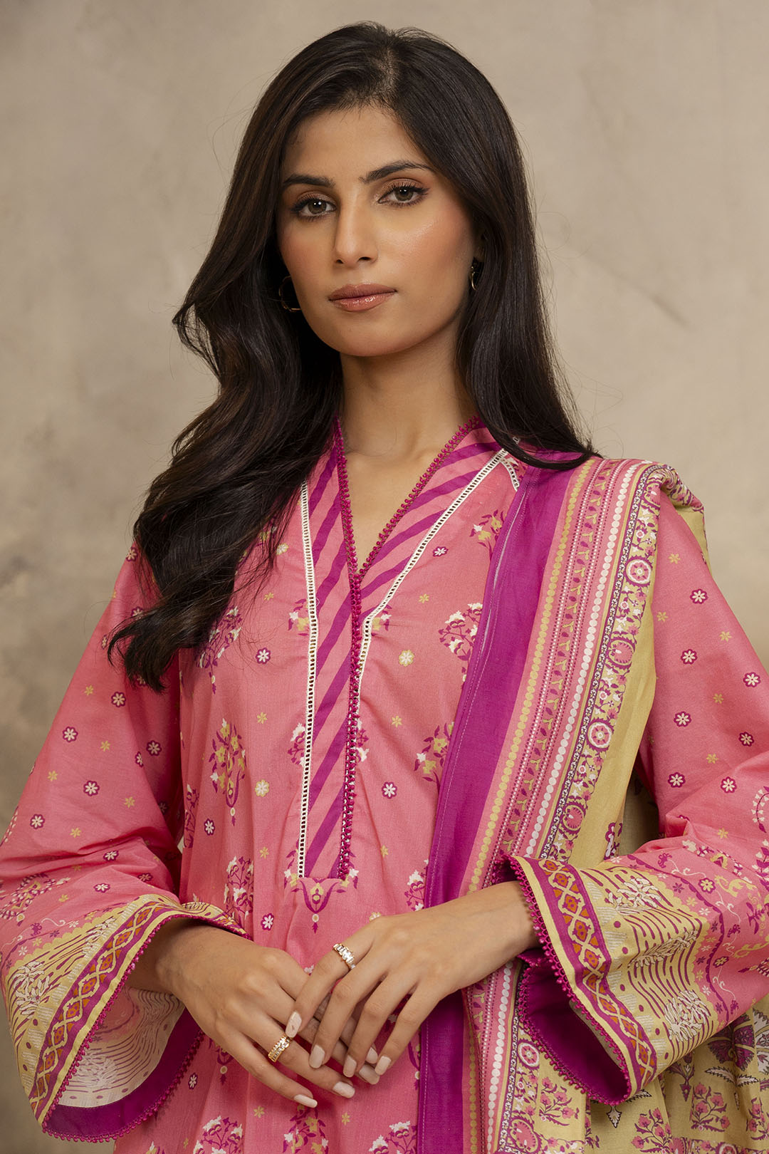 Zellbury | Unstitched 3 Piece Lawn | Shirt Shalwar Dupatta - 0122 - Libasekhas