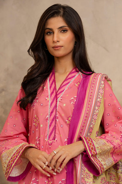 Zellbury | Unstitched 3 Piece Lawn | Shirt Shalwar Dupatta - 0122 - Libasekhas