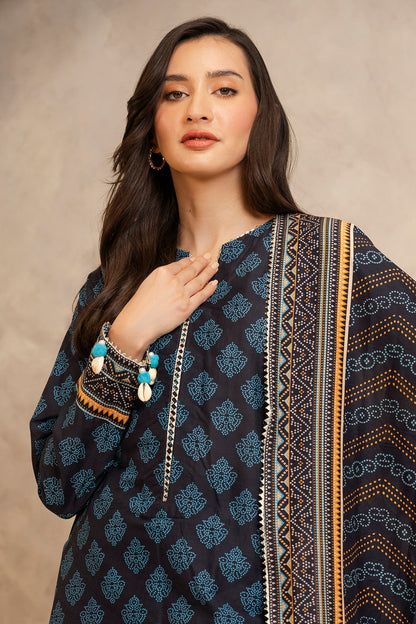 Zellbury | Unstitched 3 Piece Lawn | Shirt Shalwar Dupatta - 0125 - Libasekhas