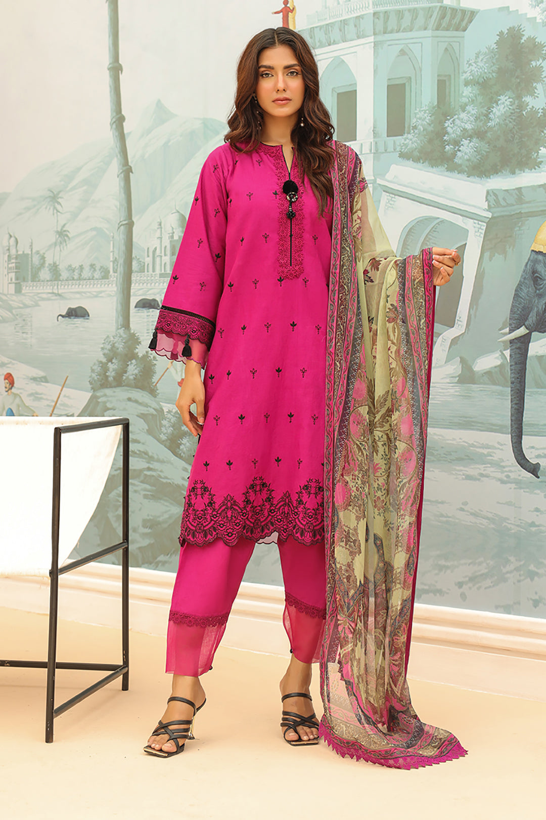 Zellbury | Unstitched 3 Piece Khaddar | Embroidered Shirt Shalwar Dupatta - 0772 - Libasekhas