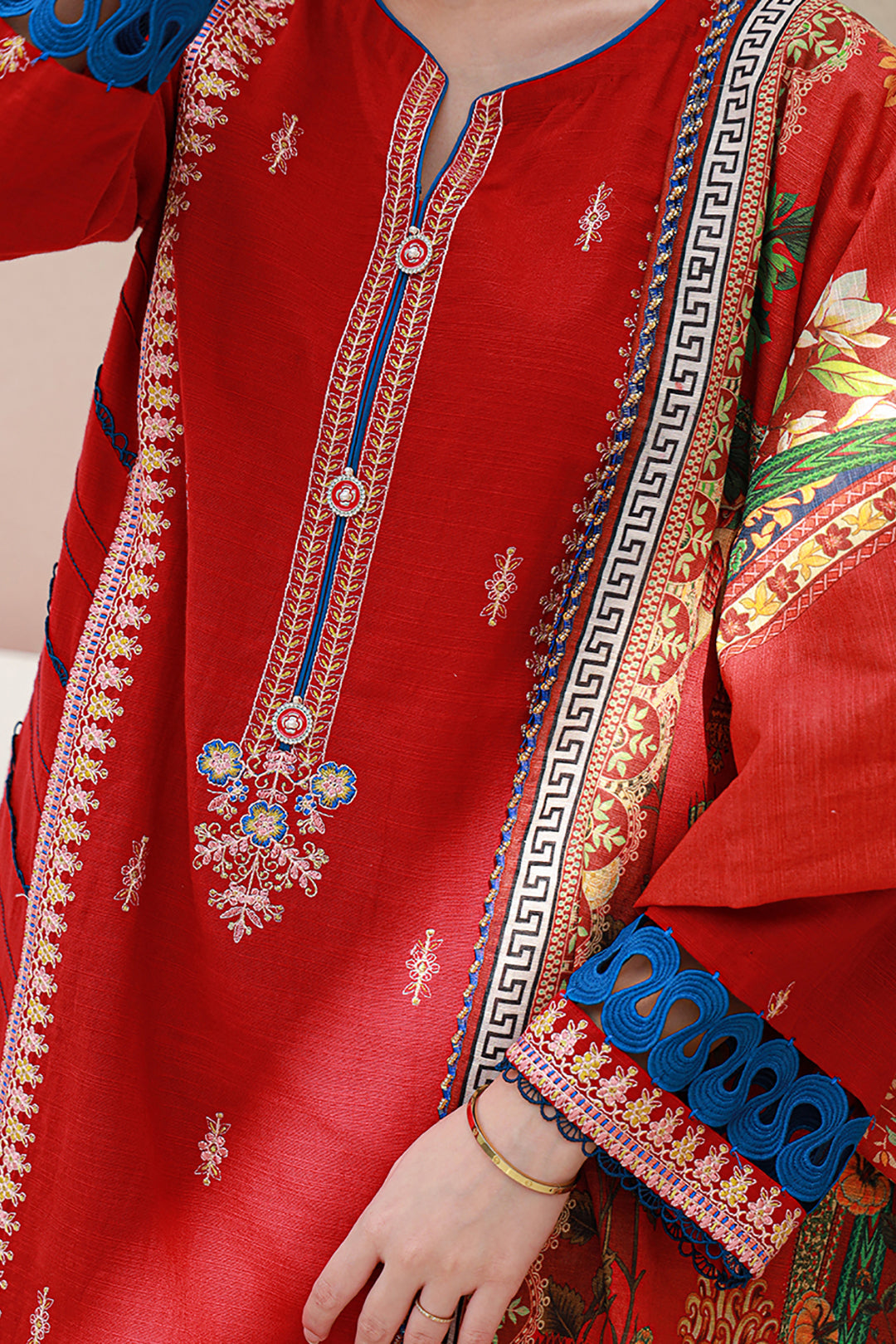 Zellbury | Unstitched 3 Piece Khaddar | Embroidered Shirt Shalwar Dupatta - 0848 - Libasekhas