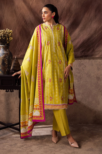 Zellbury | Unstitched 2 Piece Khaddar | Embroidered Shirt Dupatta - 0174 - Libasekhas
