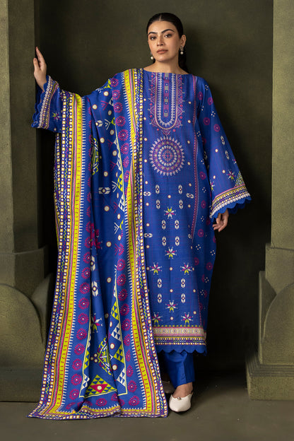 Zellbury | Unstitched 2 Piece Khaddar | Embroidered Shirt Dupatta - 0180 - Libasekhas
