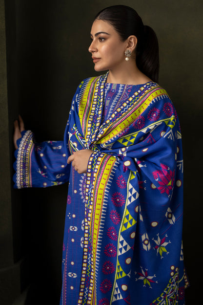 Zellbury | Unstitched 2 Piece Khaddar | Embroidered Shirt Dupatta - 0180 - Libasekhas