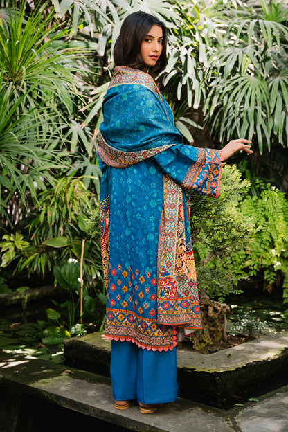 Zellbury | Unstitched 3 Piece Viscose | Embroidered Shirt Shalwar Dupatta - 0223 - Libasekhas