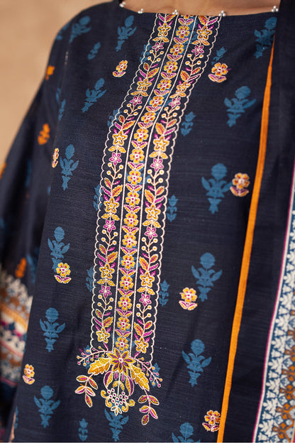 Zellbury | Unstitched 3 Piece Khaddar | Embroidered Shirt Shalwar Dupatta - 0225 - Libasekhas