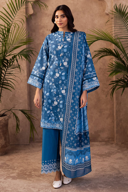 Zellbury | Unstitched 3 Piece Khaddar | Embroidered Shirt Shalwar Dupatta - 0226 - Libasekhas
