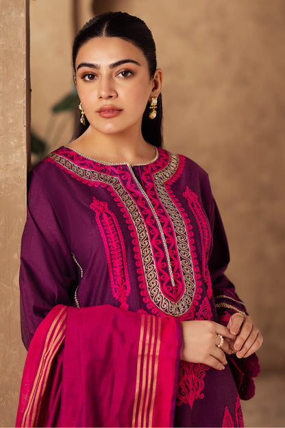 Zellbury | Unstitched 3 Piece Chambray | Embroidered Shirt Shalwar Dupatta - 0230 - Libasekhas