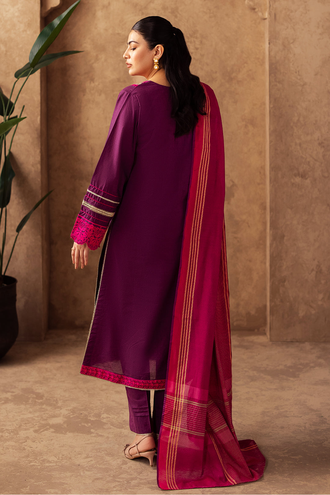 Zellbury | Unstitched 3 Piece Chambray | Embroidered Shirt Shalwar Dupatta - 0230 - Libasekhas