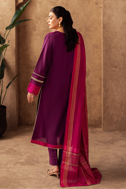 Zellbury | Unstitched 3 Piece Chambray | Embroidered Shirt Shalwar Dupatta - 0230 - Libasekhas