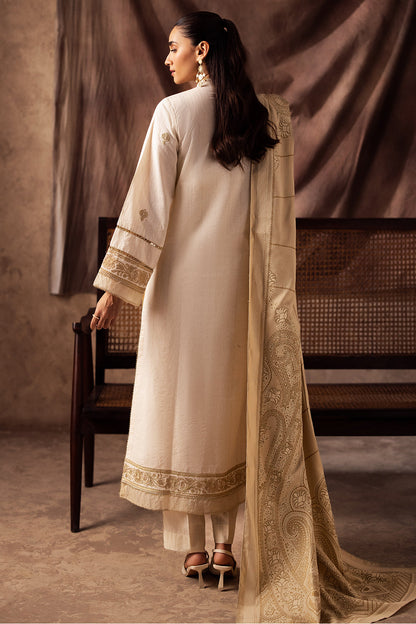 Zellbury | Unstitched 3 Piece Khaddar | Embroidered Shirt Shalwar Shawl - 0232 - Libasekhas