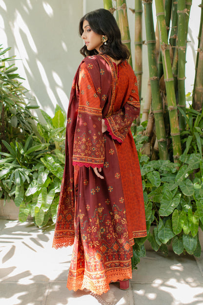 Zellbury | Unstitched 3 Piece Khaddar | Embroidered Shirt Shalwar Dupatta - 0233 - Libasekhas