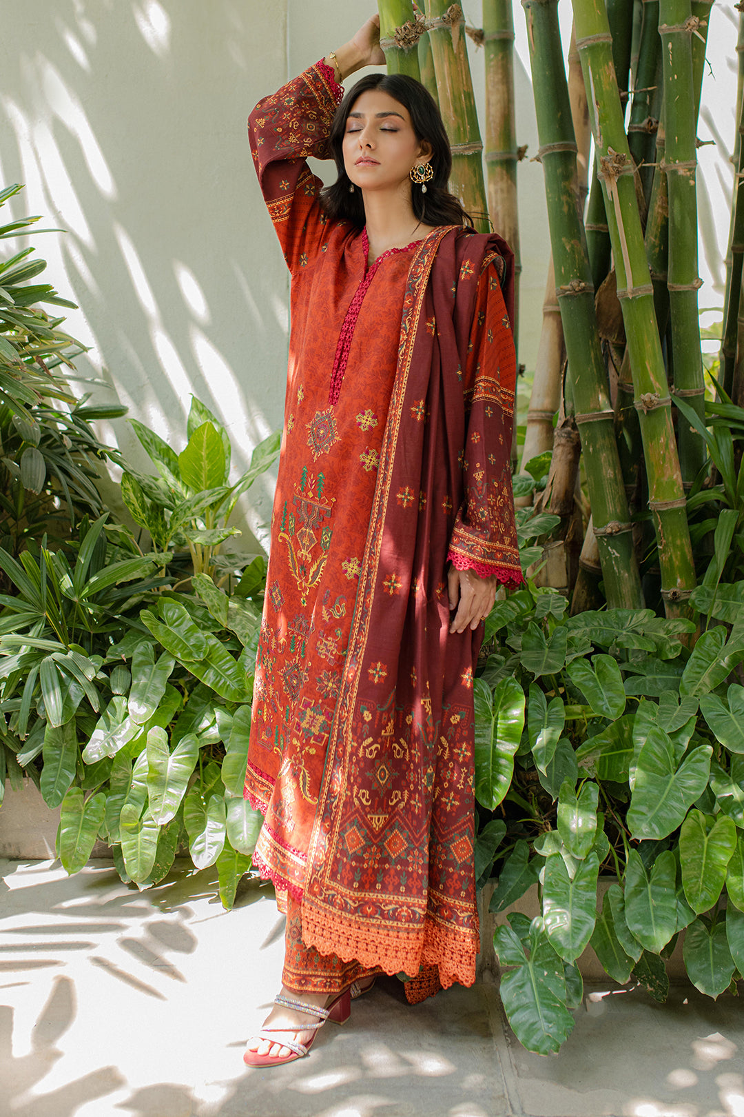 Zellbury | Unstitched 3 Piece Khaddar | Embroidered Shirt Shalwar Dupatta - 0233 - Libasekhas