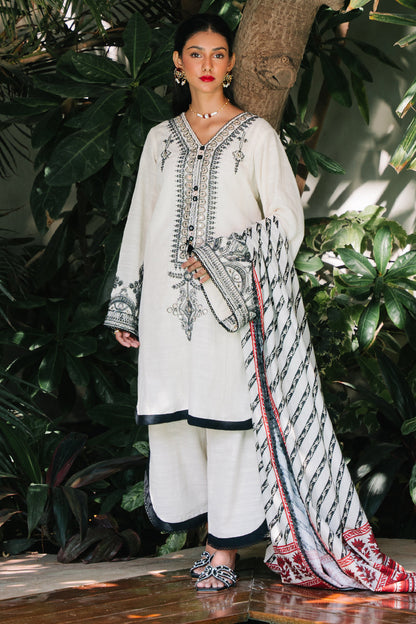 Zellbury | Unstitched 3 Piece Khaddar | Embroidered Shirt Shalwar Dupatta - 0239 - Libasekhas