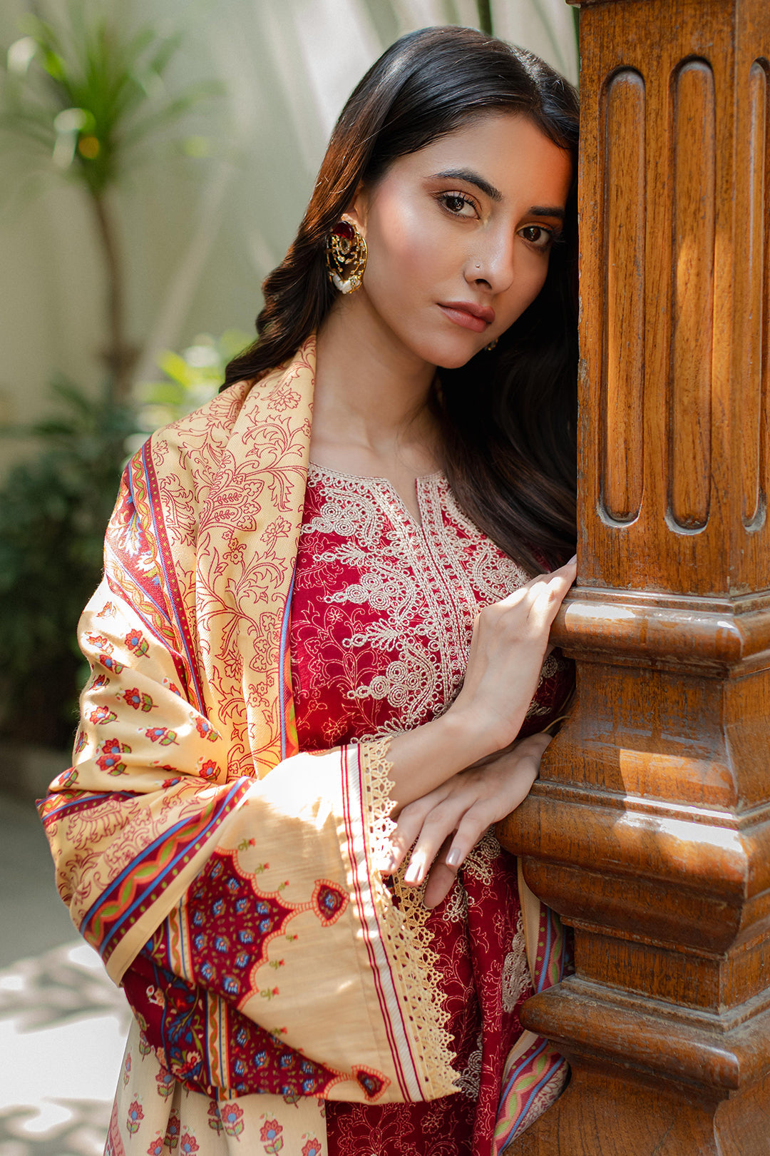Zellbury | Unstitched 3 Piece Khaddar | Embroidered Shirt Shalwar Dupatta - 0309 - Libasekhas